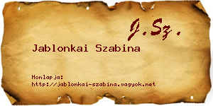 Jablonkai Szabina névjegykártya